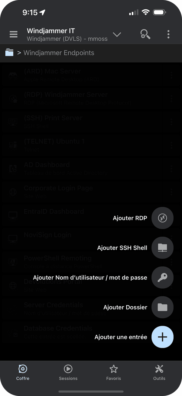 Fonction de saisie rapide des entrées