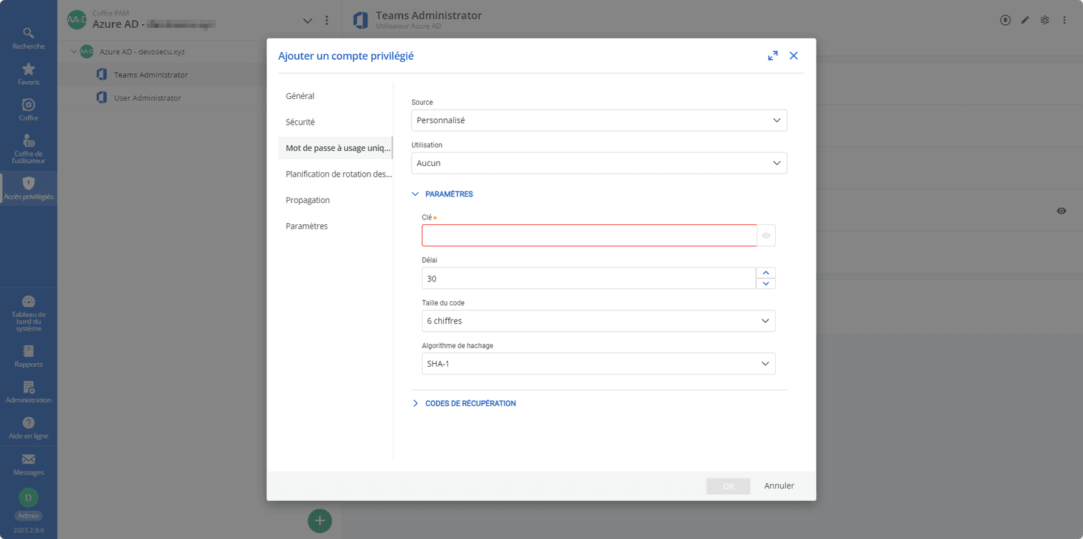 Il est également possible de générer un jeton d’accès à usage unique