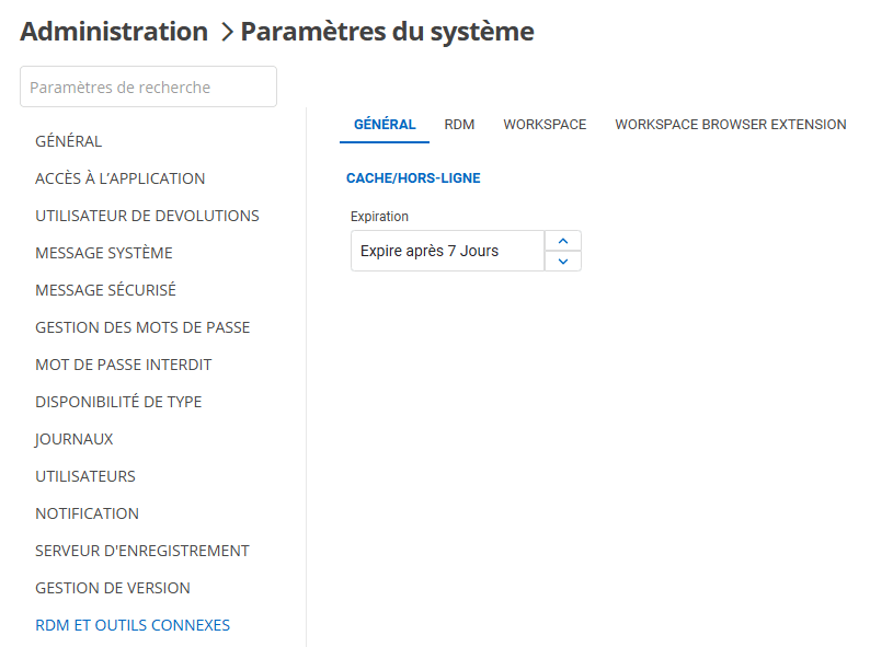Imposition du verrouillage biométrique ou du mot de passe maître dans Devolutions Workspace depuis DVLS