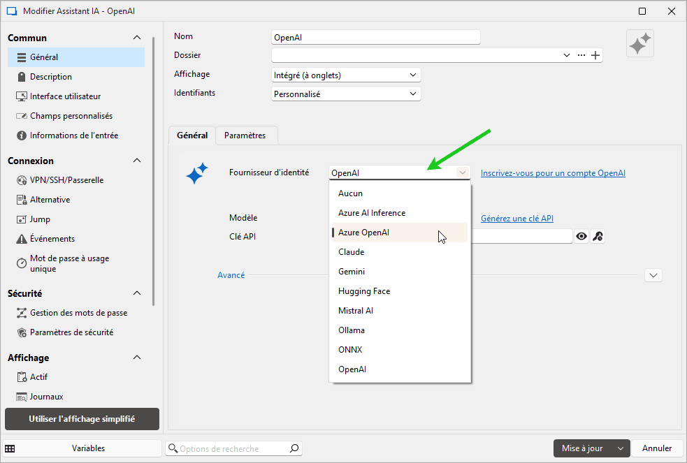 Listes des opérateurs IA