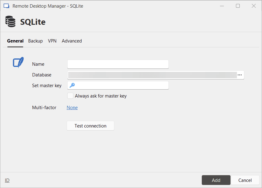Local data source settings