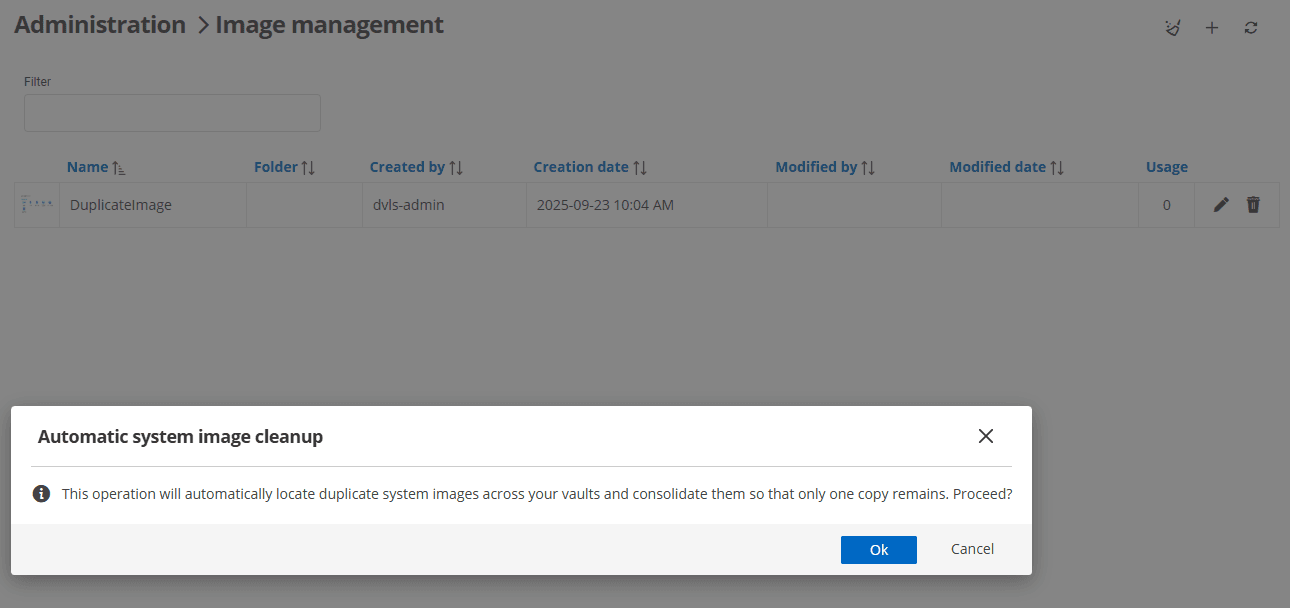 Merging duplicate system images