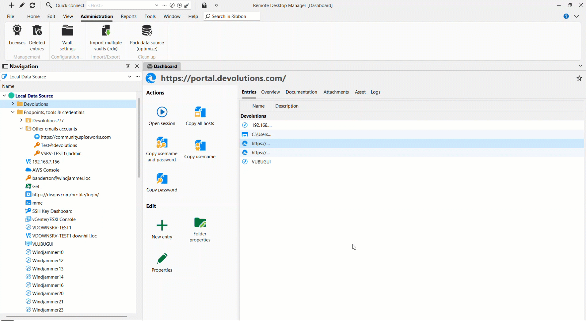 RDM’s main UI demonstrating folders, session tagging, and more!