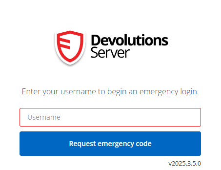 Requesting an emergency login code