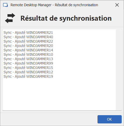 Ergebnisse der Synchronisierung