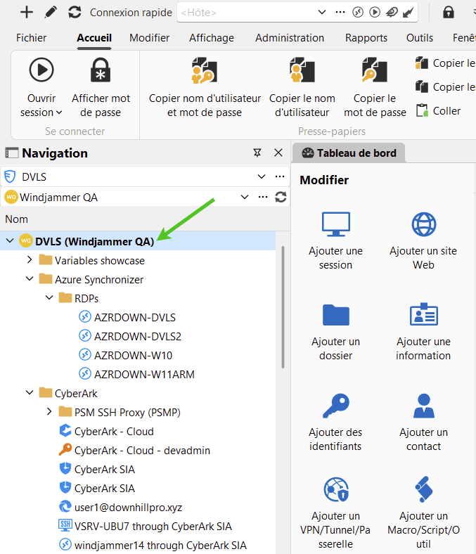 Sélectionnez votre dossier racine