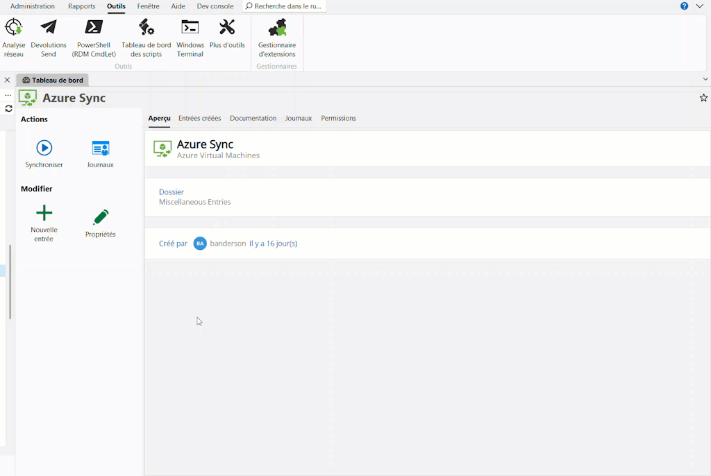 Tableau de bord WinGet