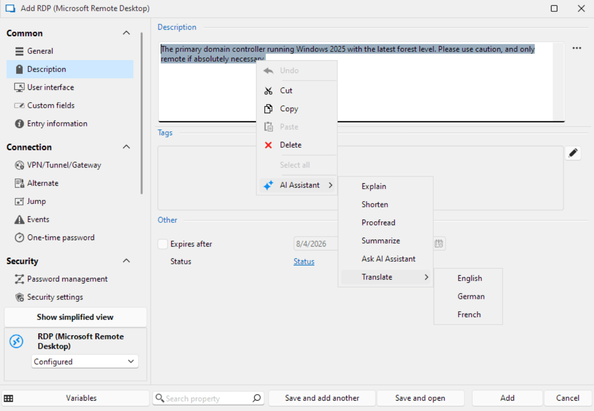 Translations and proofreading assistance