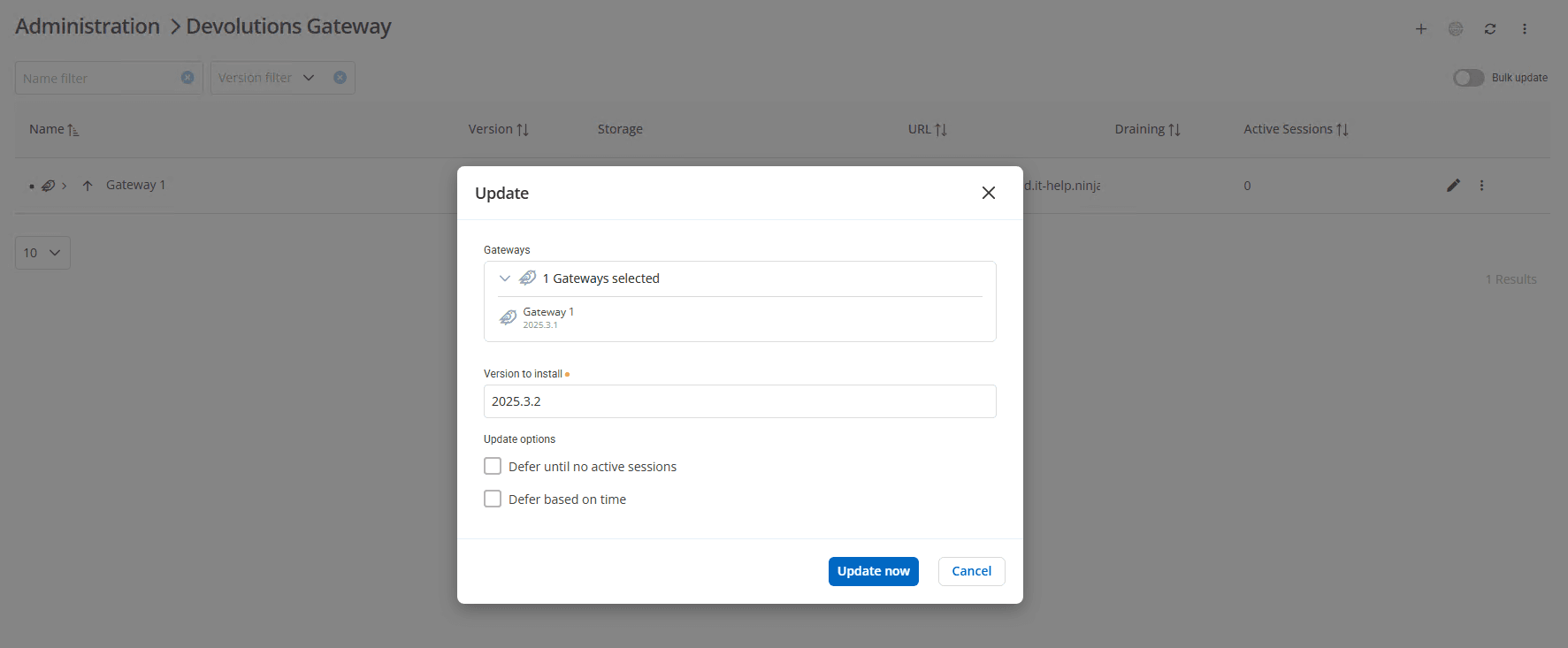 Updating Devolutions Gateway via the Devolutions Agent in Devolutions Server