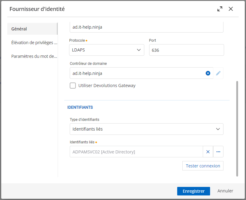 Utilisation d’un identifiant PAM lié pour un fournisseur PAM personnalisé