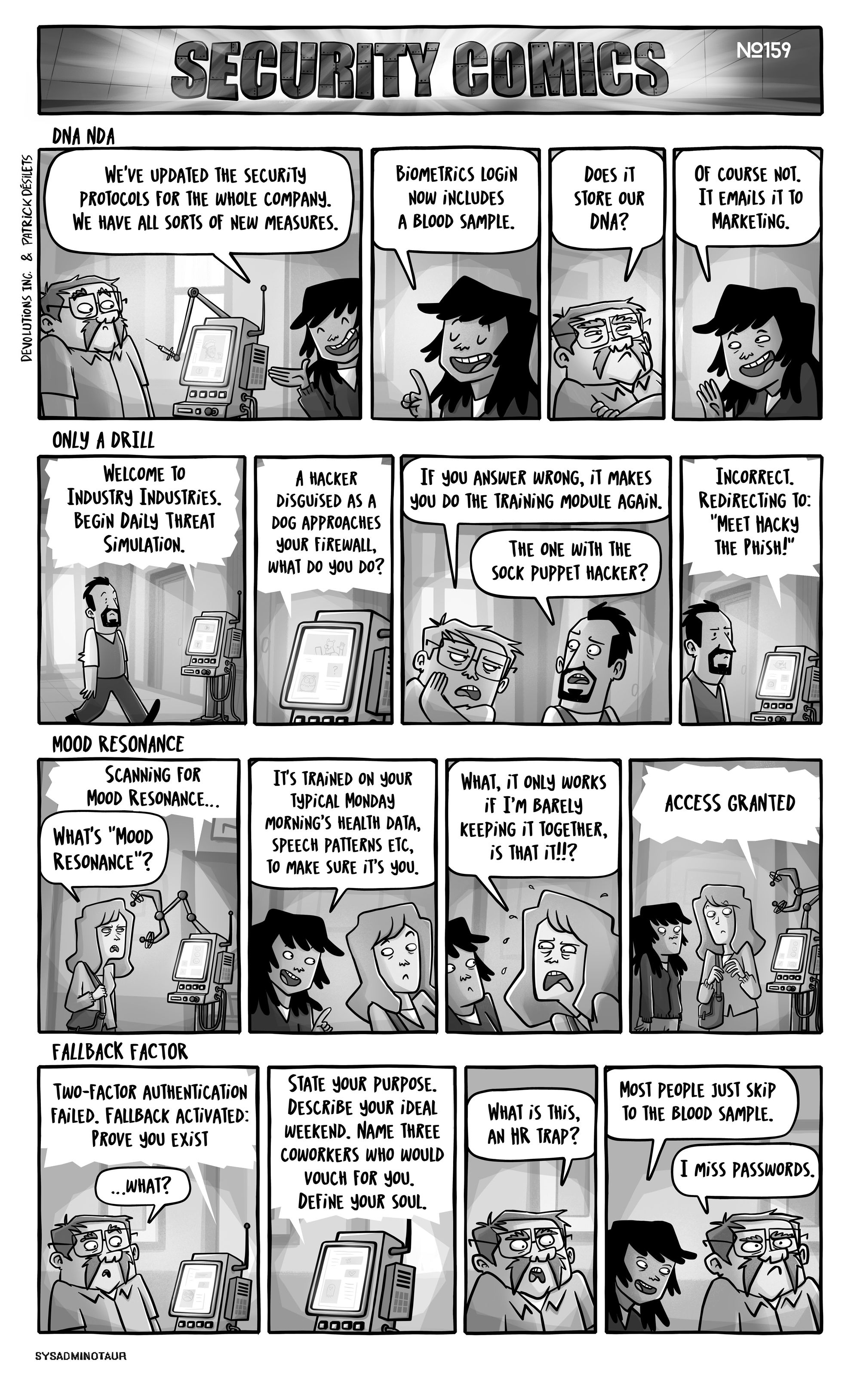 !!Sysadminotaur 159 security comics devolutions blog