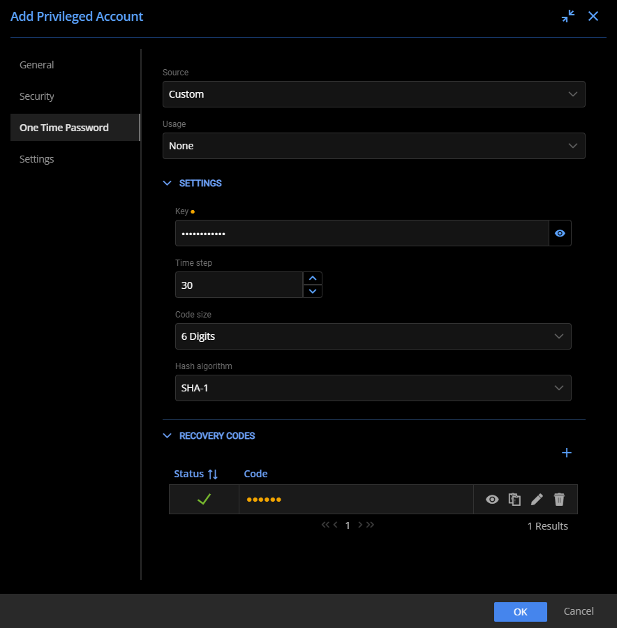 Adding One-Time Password properties to the Standalone Slack account