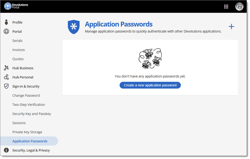 Creane new application password