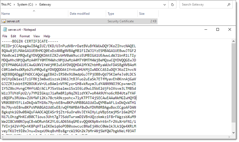 Server.crt file