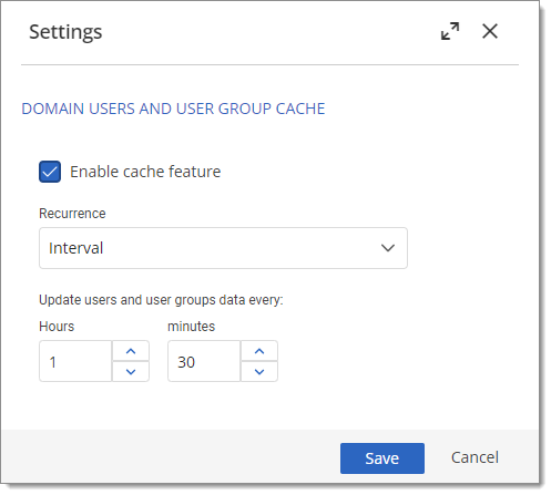 Domain users and user groups cache