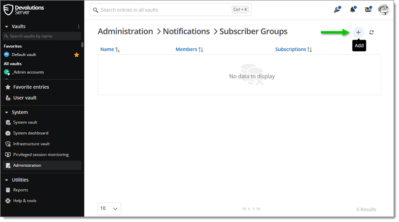Notifications – Subscriber groups