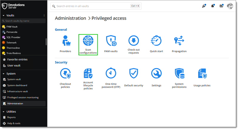 Scan configurations