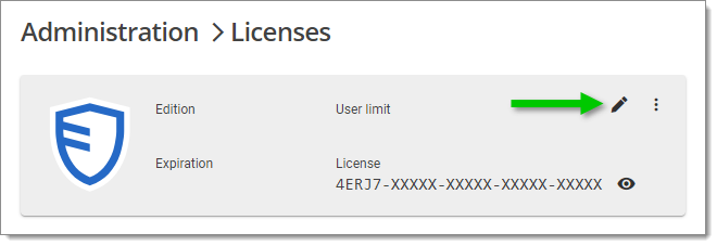 Edit your license
