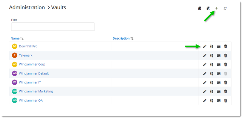 Administration – Vaults