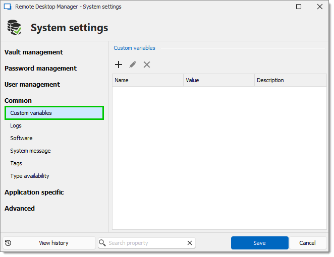 Data source custom variables