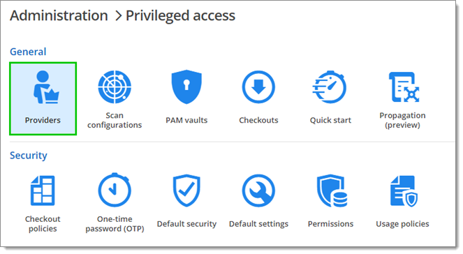 Administration – Privileged access – Providers