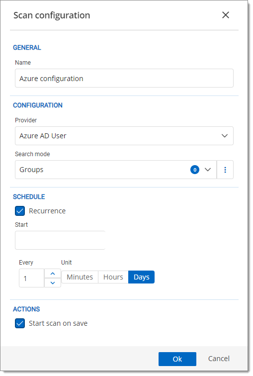 Add new Azure AD / Entra ID scan configuration