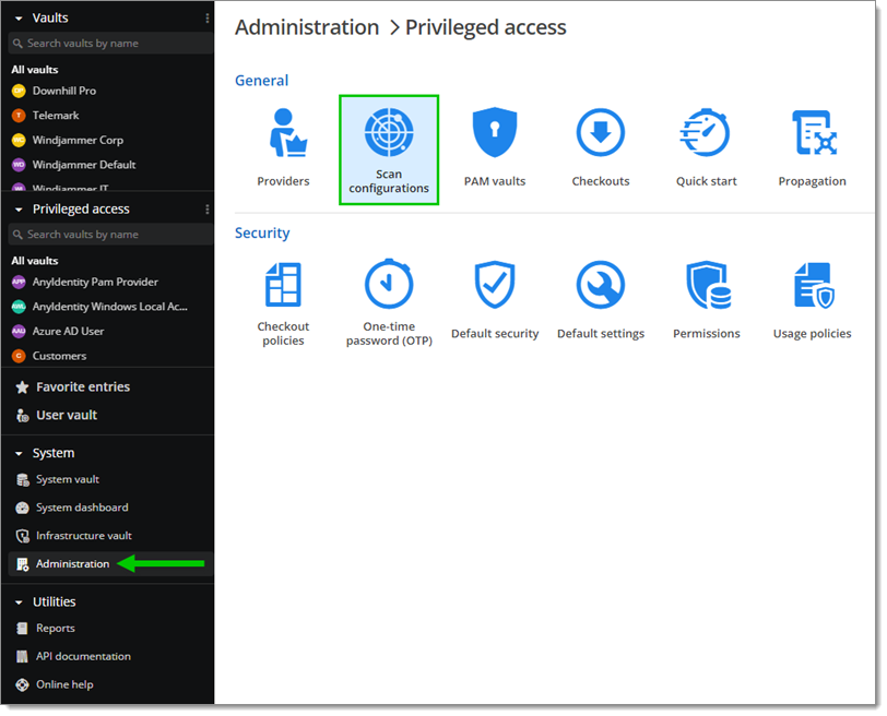 Scan configurations