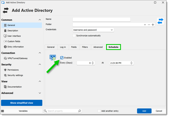 Scheduler setting in Remote Desktop Manager