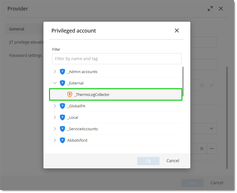 Linking provider credentials to the entry