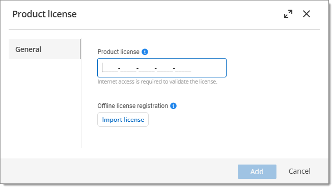 Paste or import license