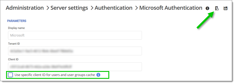 Disable Use specific client ID for users and user groups cache and reset the cache