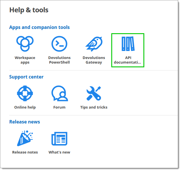 Help Tools - API documentation