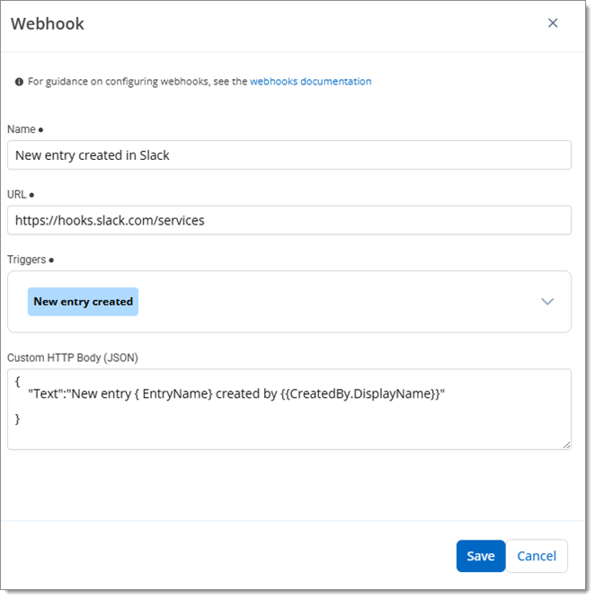 Custom HTTP Body (JSON) example