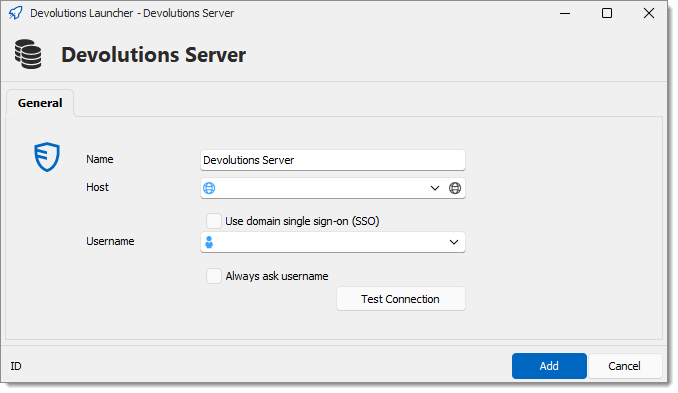 Enter the Devolutions Server web address and fill in your credentials