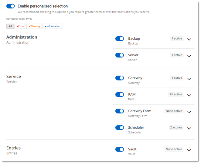 Enable personalized selection