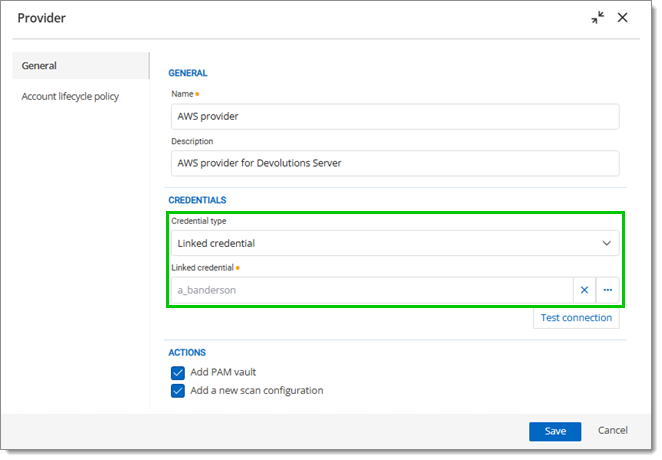 Linked credential