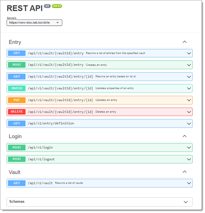 REST API window