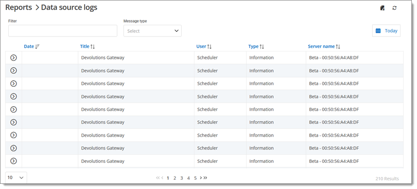 Data source logs
