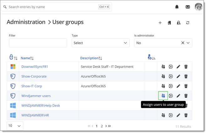 Assign users to user group