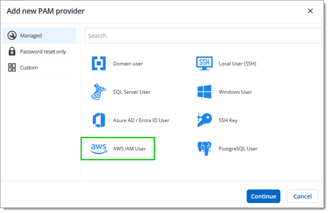 Click AWS IAM User