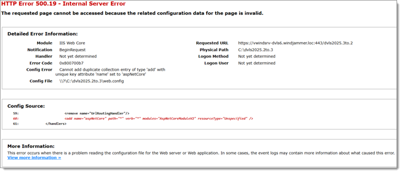 500.19 - Internal Server Error (ASP.NET)
