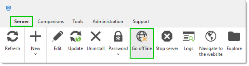 Server – Go offline