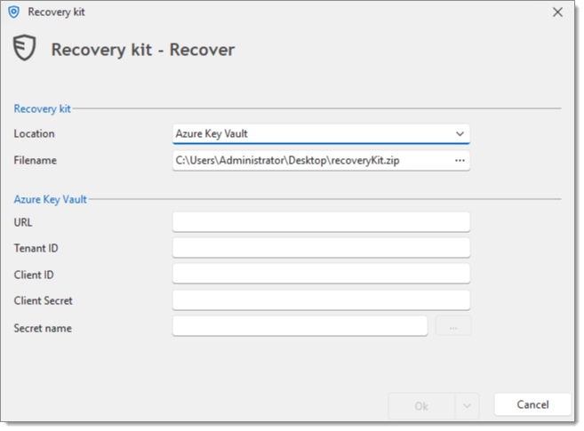 Recovery path and informations