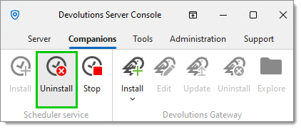 Uninstall the scheduler