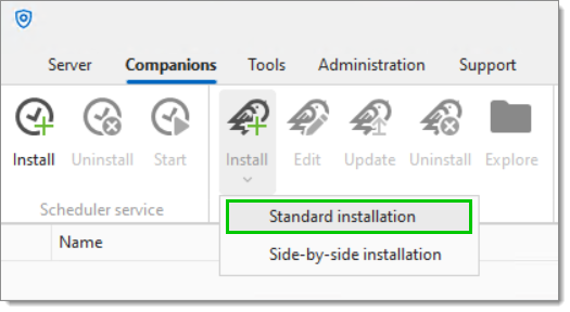 Standard installation