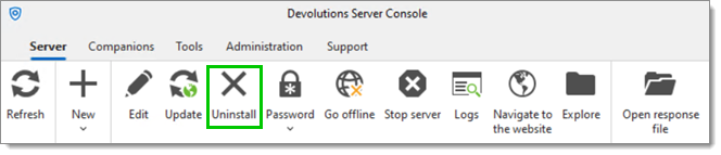 Uninstall Devolutions Server