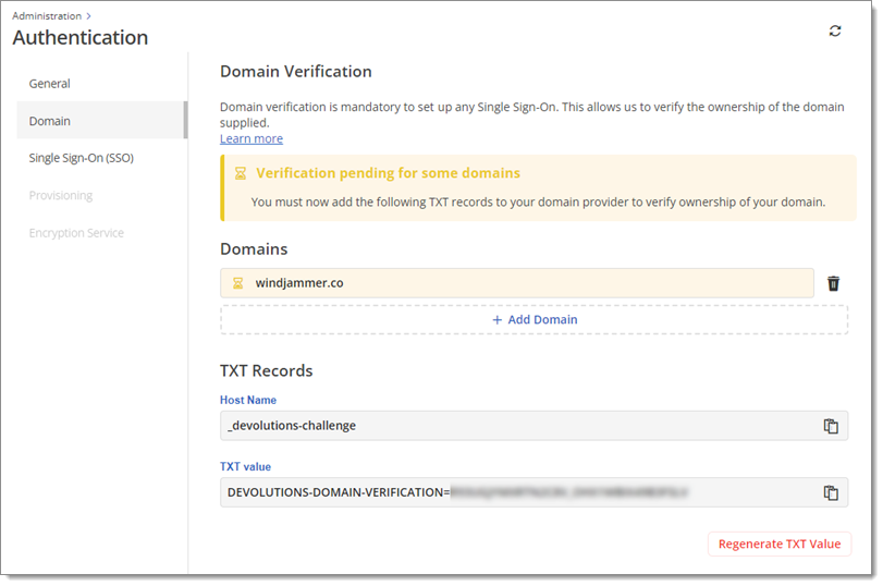 Domain information