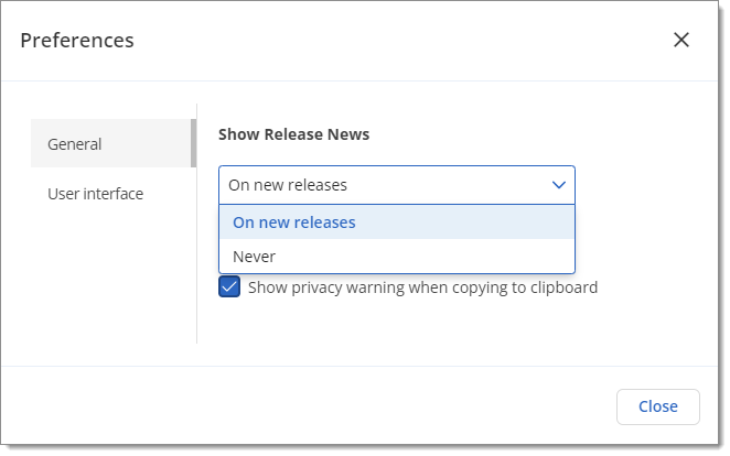 Show Release News (Preferences)