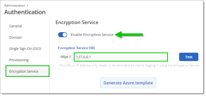 Enable the Encryption Service