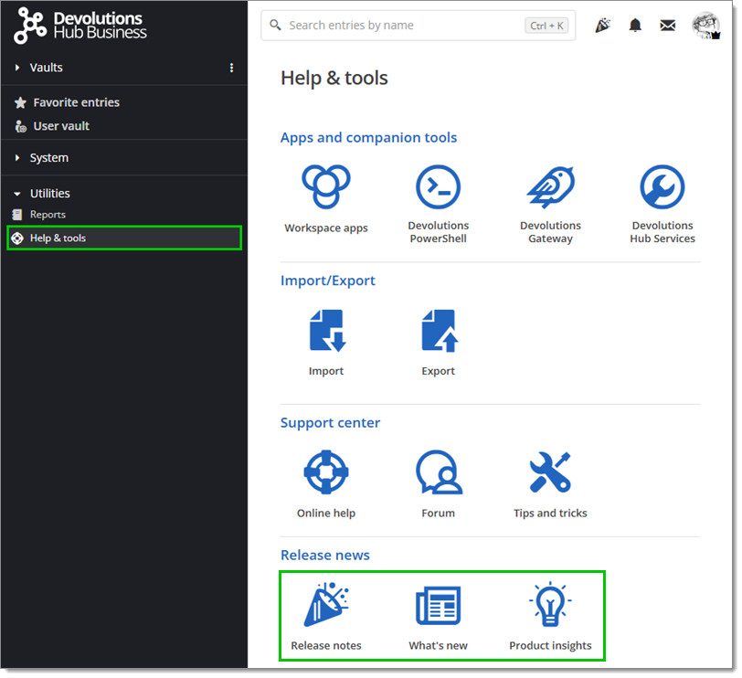 Help  tools – Release notes